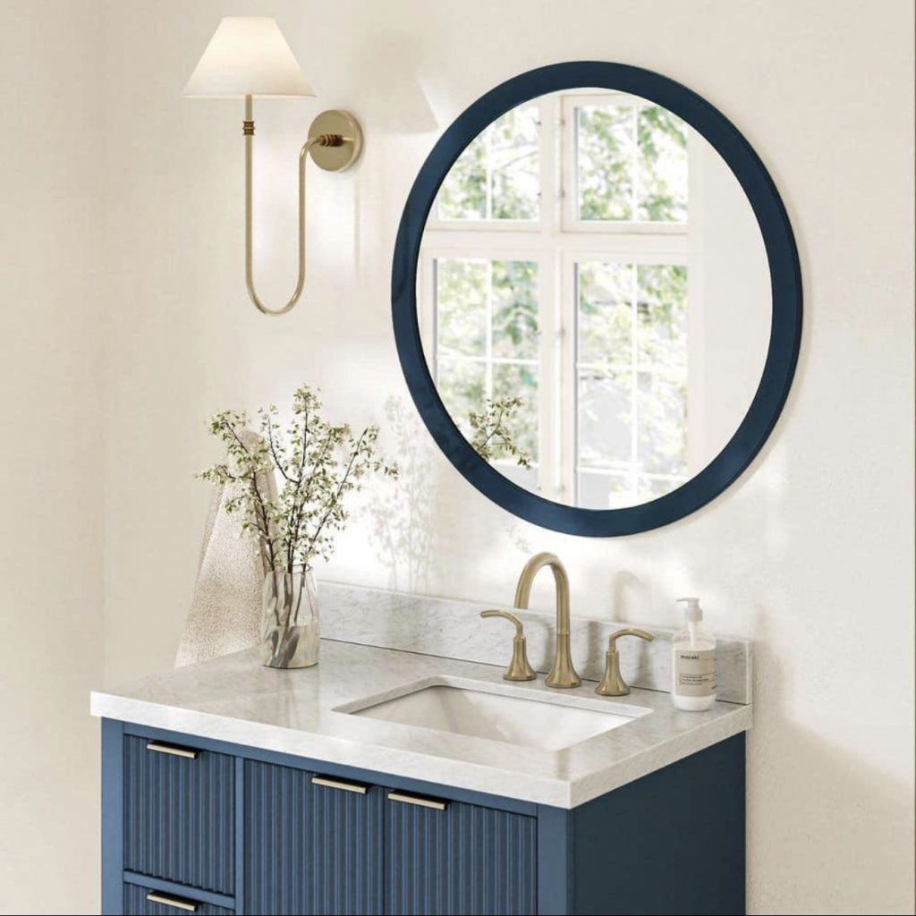 Blue-Framed Mirror
