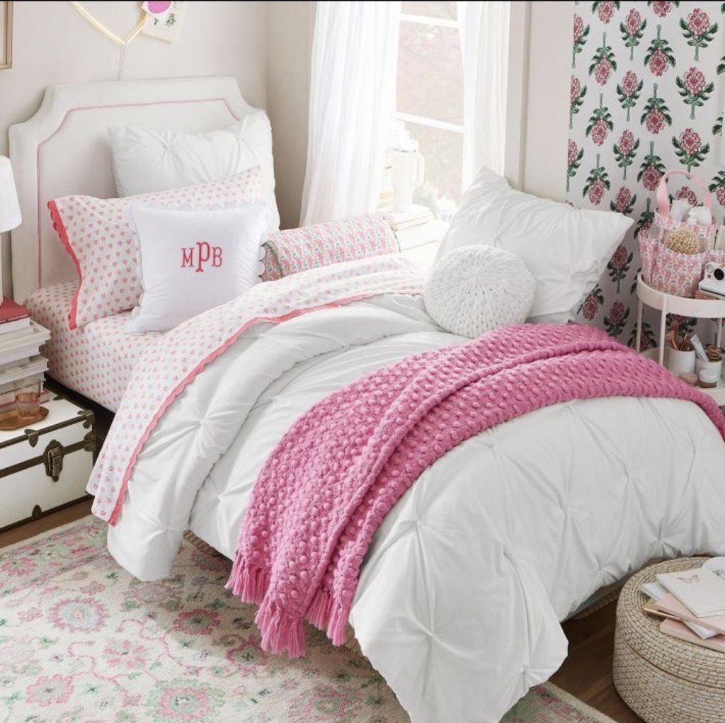 Pink and White Bedding