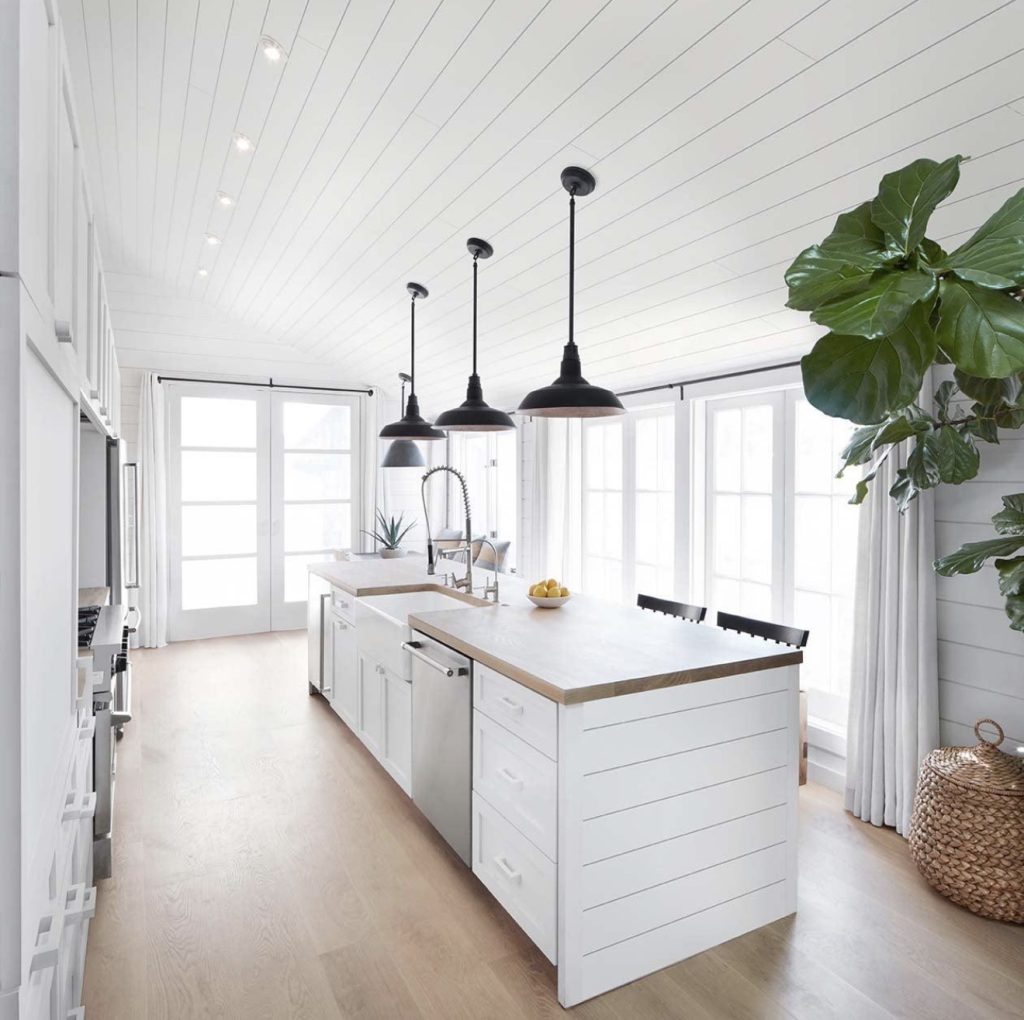 Kitchen Island a Shiplap Wainscoting Makeover