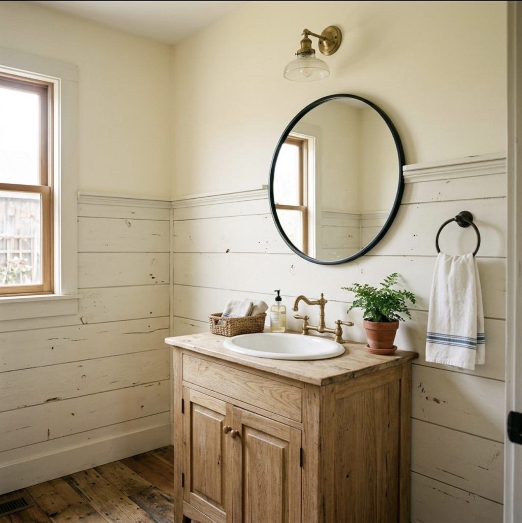 Rustic Shiplap Wainscoting