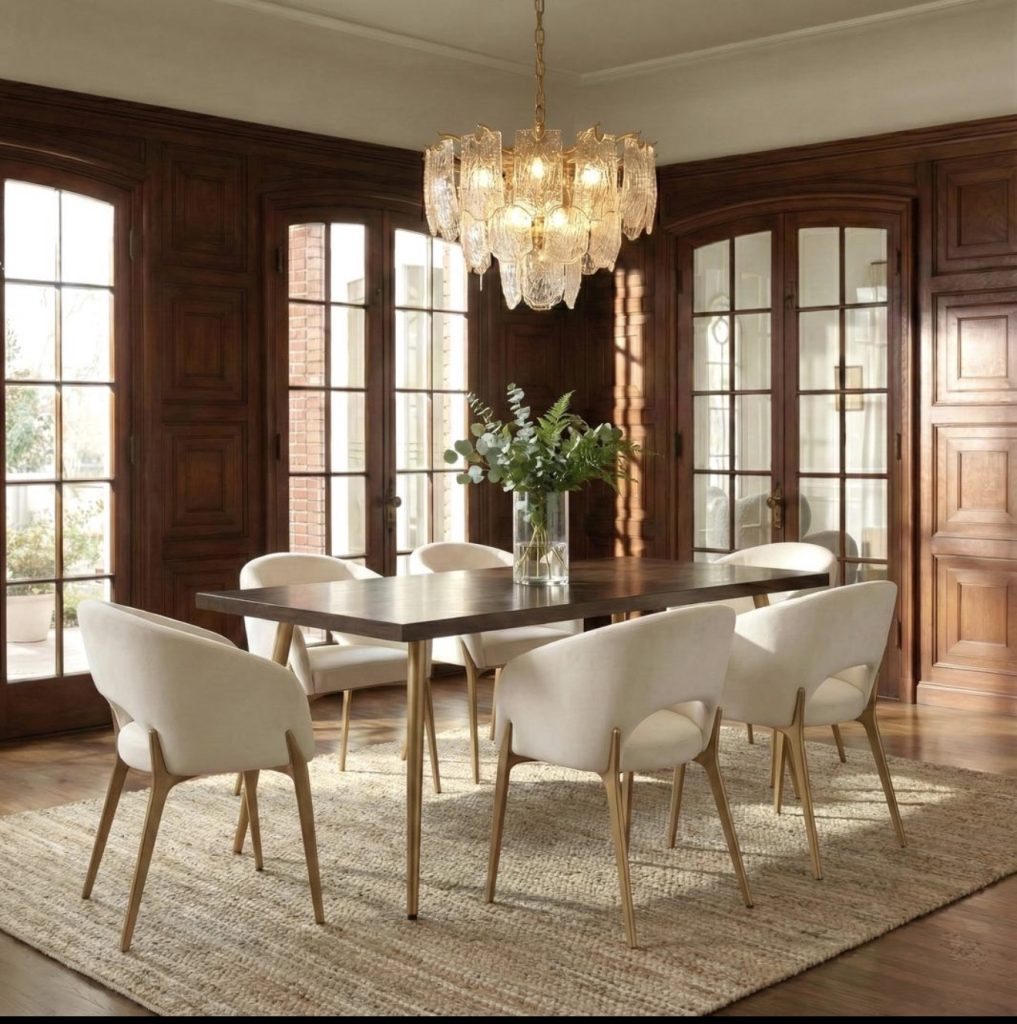 Dark Walnut Wood Wainscoting