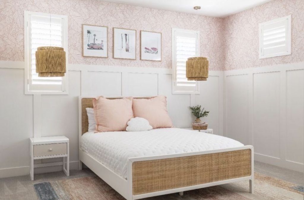 Tall Wainscoting Behind the Bed
