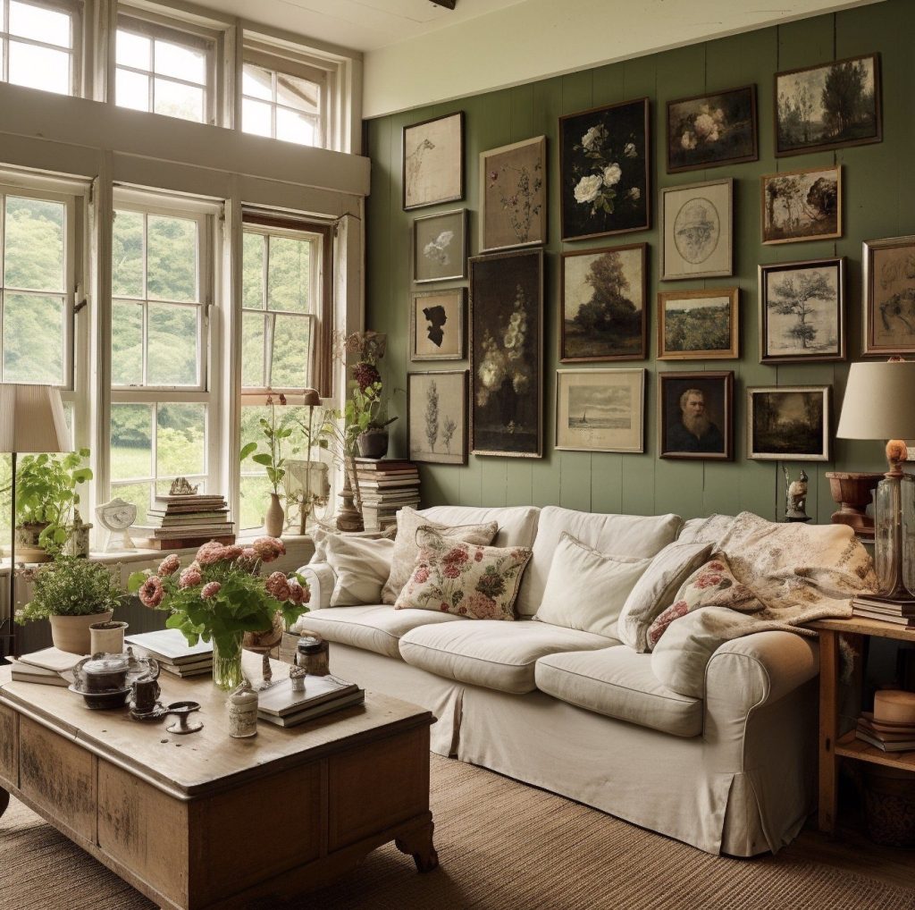 Small Gallery Wall With Vintage Frames