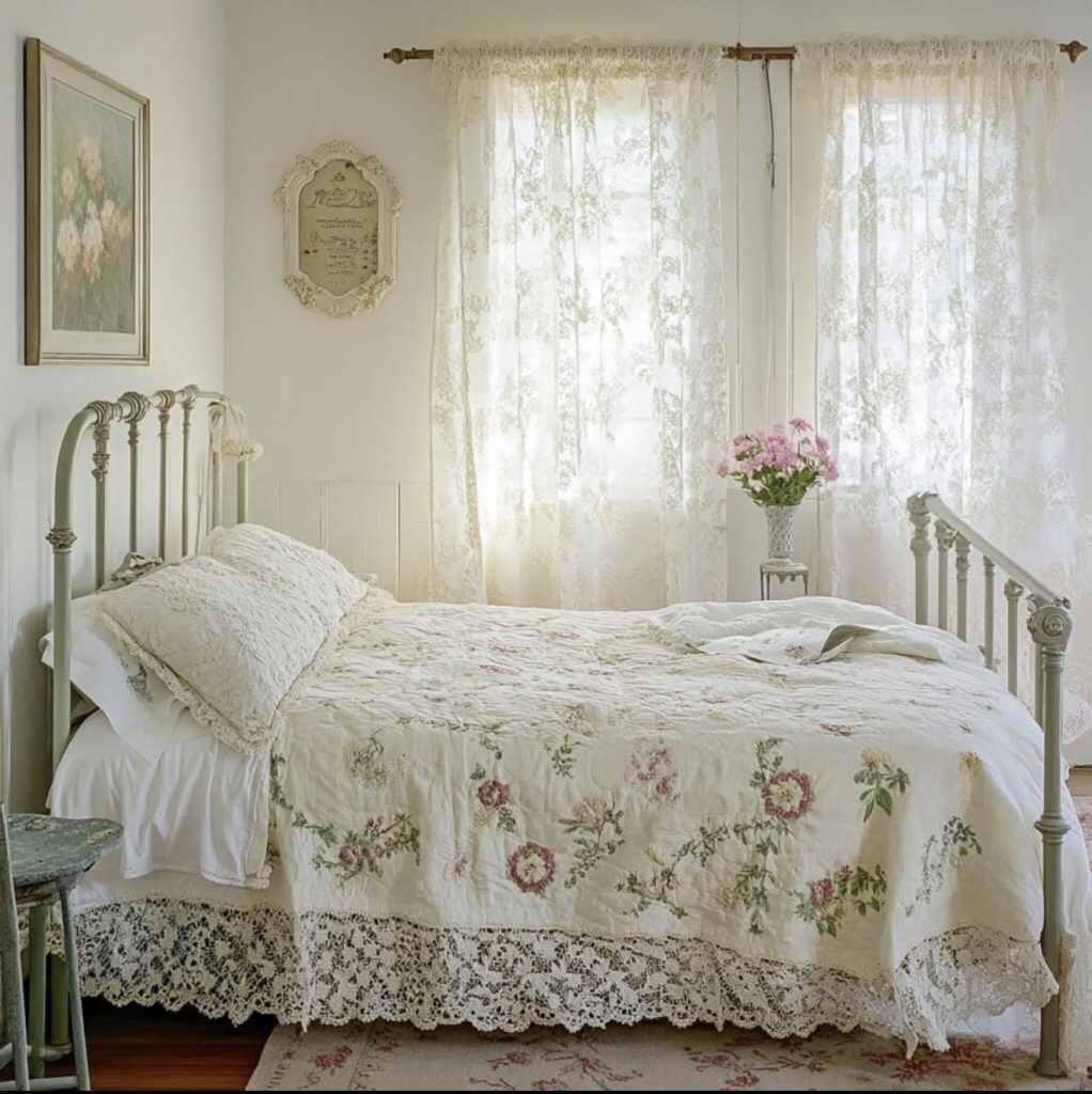 Lace Curtains and Soft Vintage Window Treatments