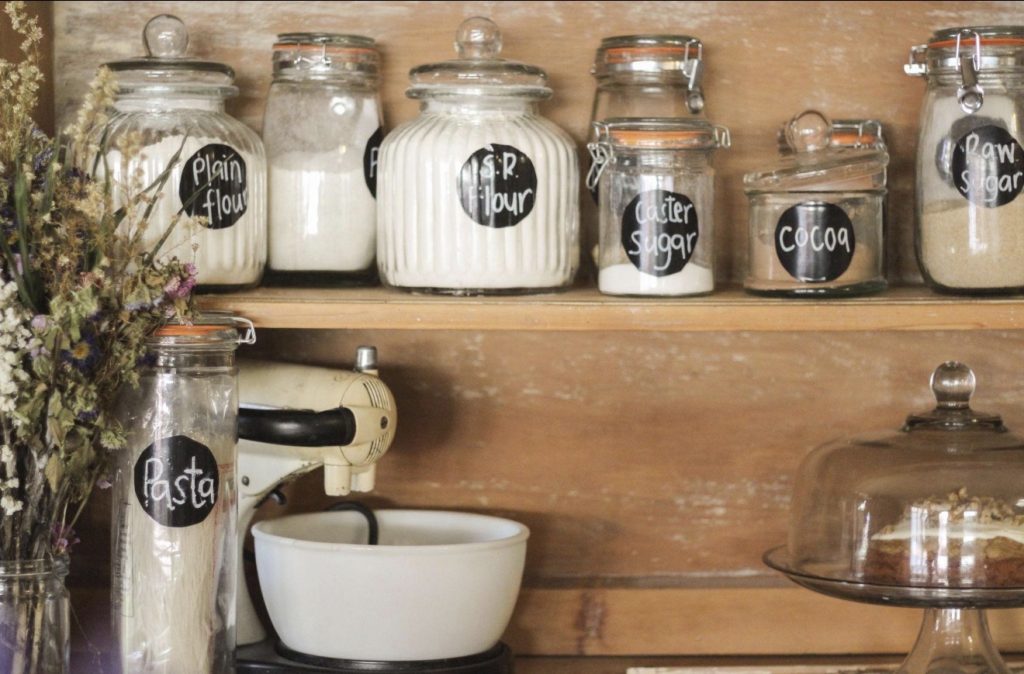 Glass Pantry Jars With Old-Fashioned Labels