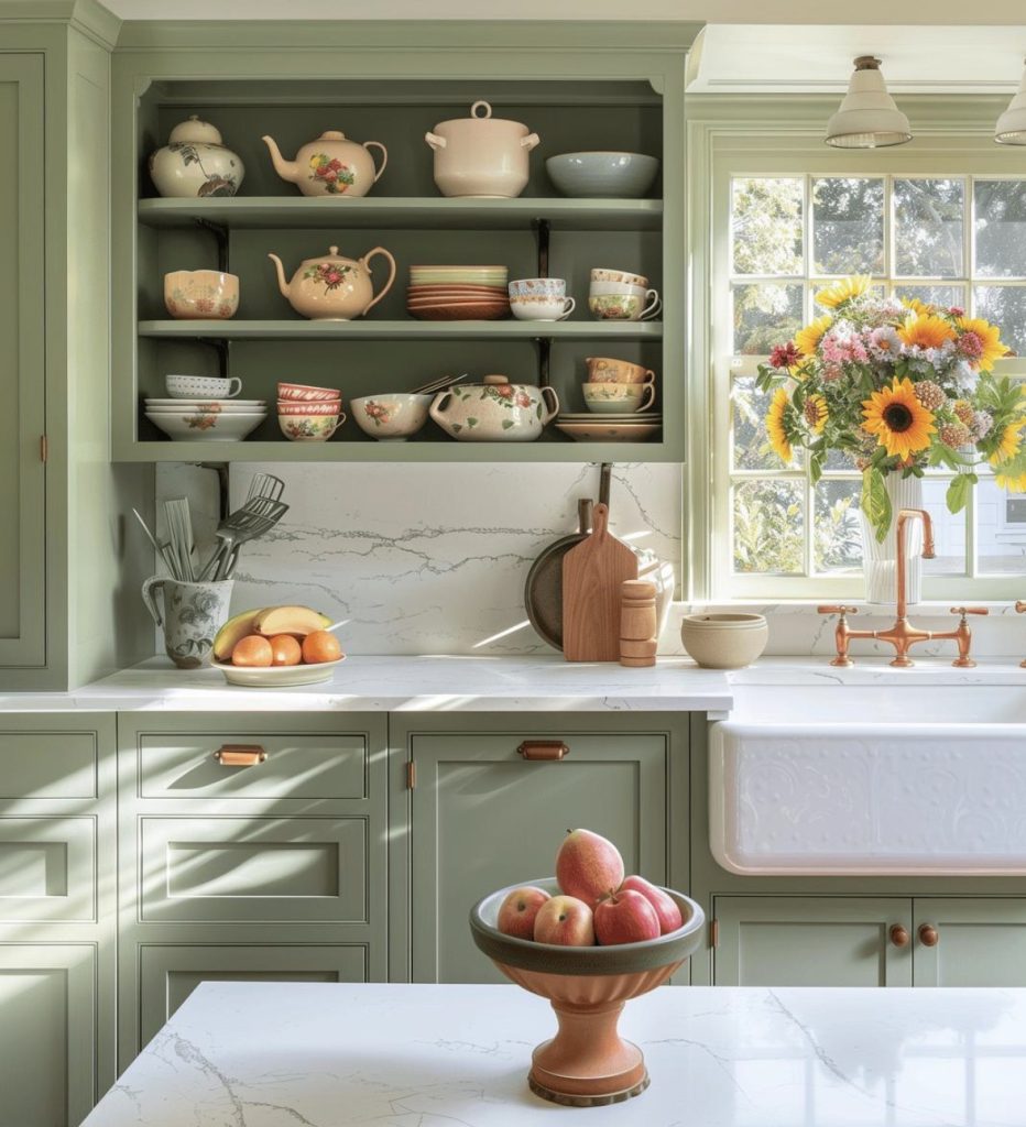 Vintage Freestanding Hutch for Dishes and Pantry Essentials