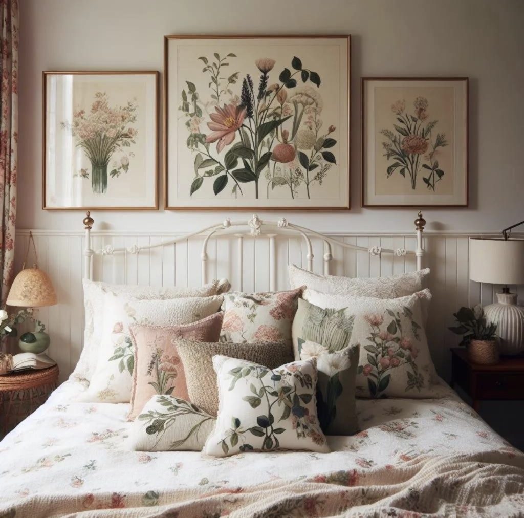 Botanical Prints and Pressed Flowers Wall Art