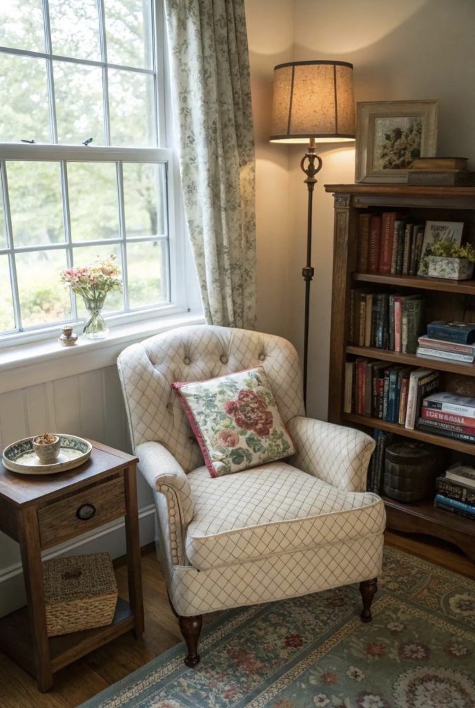 Cozy Reading Corner With a Vintage Chair