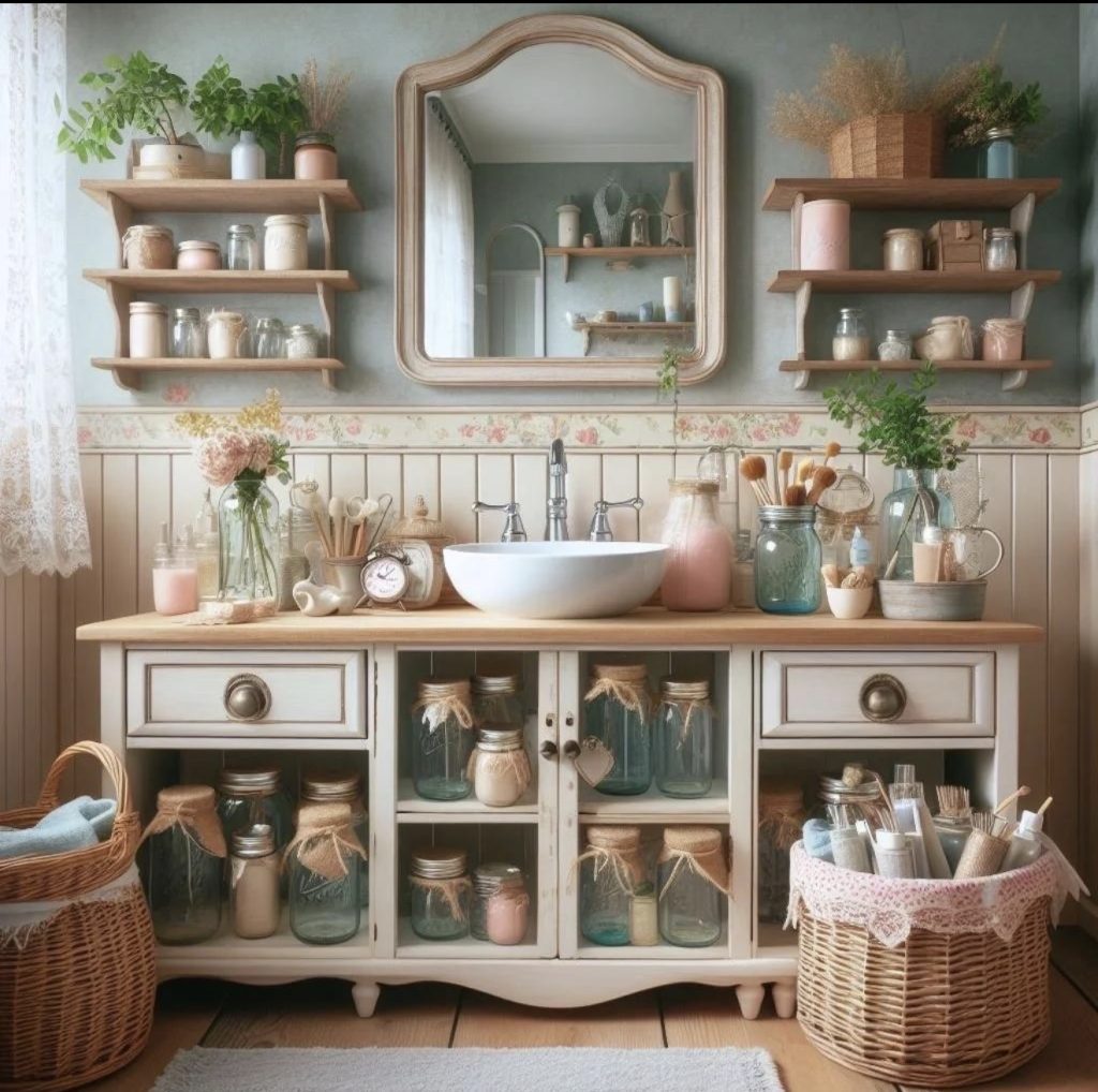 Old Glass Jars Into Into Pretty Bathroom Storage