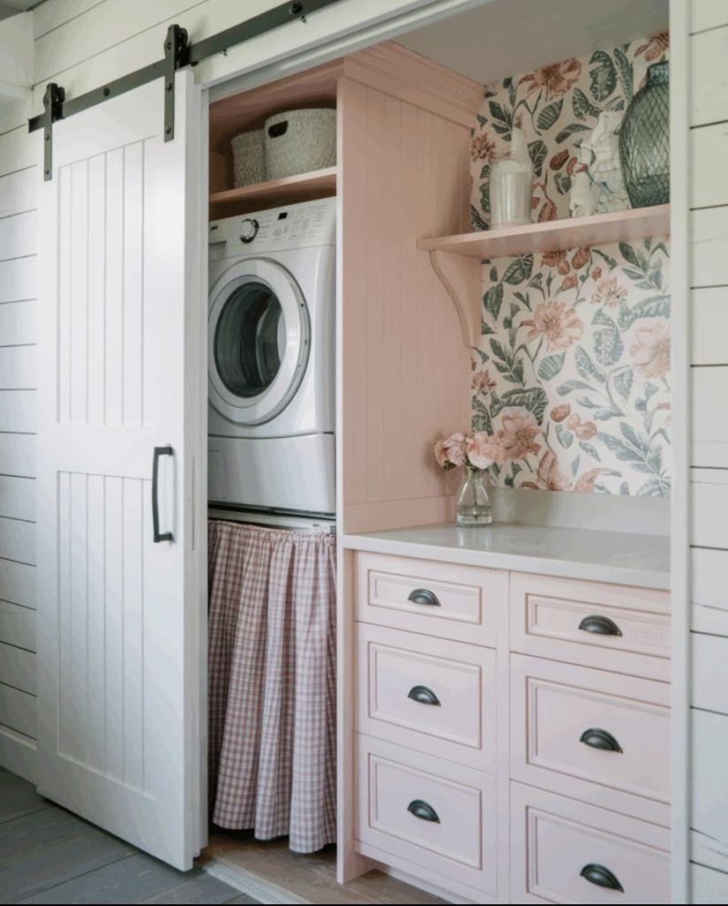 Curtain to Hide Laundry Supplies and Storage